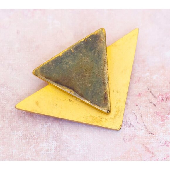 Vintage Elegant Triangles Brooch | H30 - Picture 1 of 2